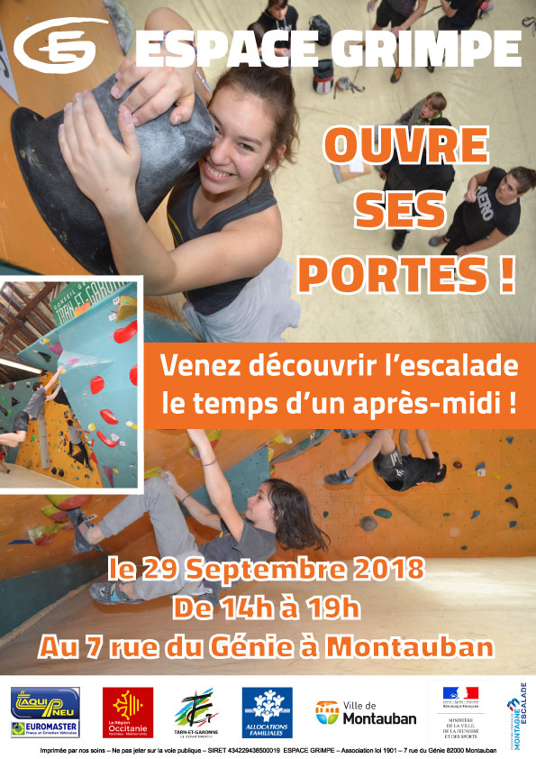 Portes ouvertes d’Espace Grimpe le 29 Septembre